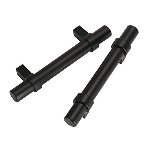 goldenwarm 25 Pack 3 inch Black Cabinet Handles Black Cabinet Pulls - Euro Style Black Pulls for Kitchen and Bathroom Cabinets Black Kitchen Cabinet Dresser Drawer Handles,5”Length,3”Hole Center.