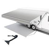 CYLAND 17ft RV Awning Fabric Replacement Compatible with Dometic, Carefree, Solera - Heavy Duty 18.5oz Vinyl Waterproof Canopy for Camper Trailer 17'(Fabric 16'2') Grey Fade