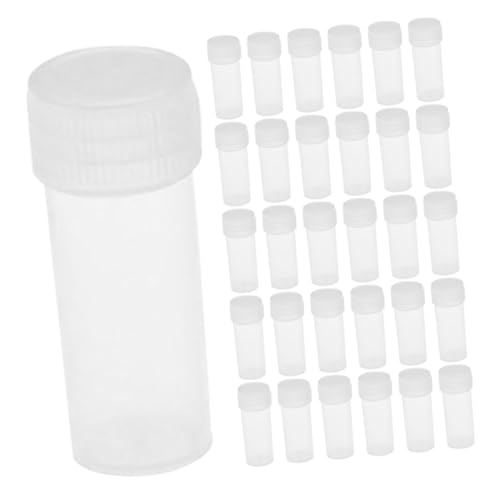 NAMOARLY 50pcs Empty Powder Bottles Mini Storage Vials Travel Sample Bottles Screw Cap Reusable Lab Containers (5ml)
