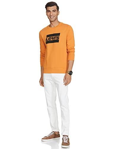 Image of Levi's Men's Cotton Crew Neck Regular Fit Sweatshirt (59638-0173 Topaz Orange L)