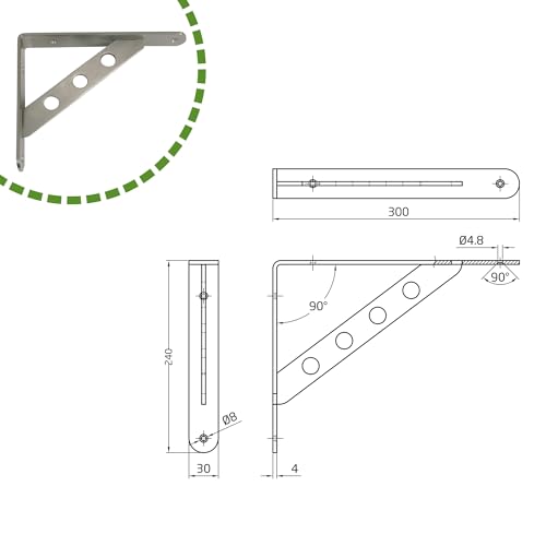 Équerre d'étagère murale Amig support étagère acier nickel brossé