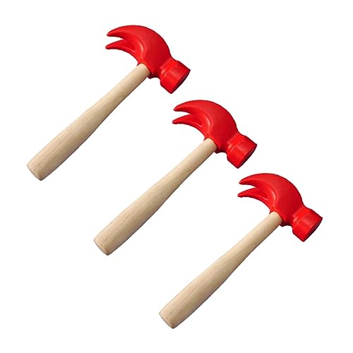 DECHOUS 3pcs Repair Tool Hammering Hammers Tools for The Hammer for Babies Simulation Hammer Plaything Simulation Red Wooden