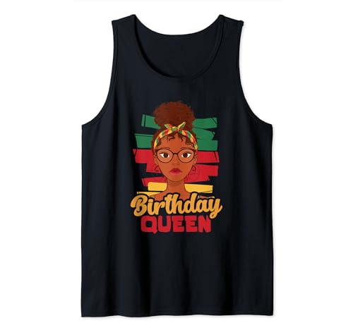 Birthday Queen Afro Hair Mujeres negras afroamericanas Camiseta sin Mangas