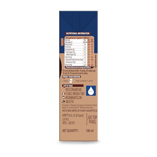 Image of Nescafe Ready to Drink Choco Mocha Cold Coffee - Flavoured Liquid Milk, 180ml Tetra Pack.