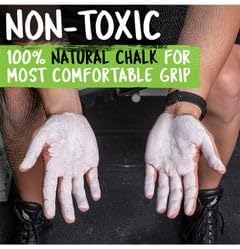 Miniatura 2 de Tiza para gimnasio, carbonato de magnesio puro para un excelente agarre, levantamiento de pesas, gimnasia, escalada en roca, 110 gm (40z)