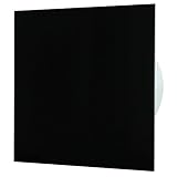 MKK - 18405-008 – Ventilador de baño para vivienda, ventilador de pared frontal intercambiable, diámetro 100 mm, diámetro 125 mm, estándar Ø 100 mm, plástico negro