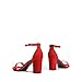 DREAM PAIRS Women's Chunk Low Heel Pump Sandals,Size 8,Red-1,CHUNK
