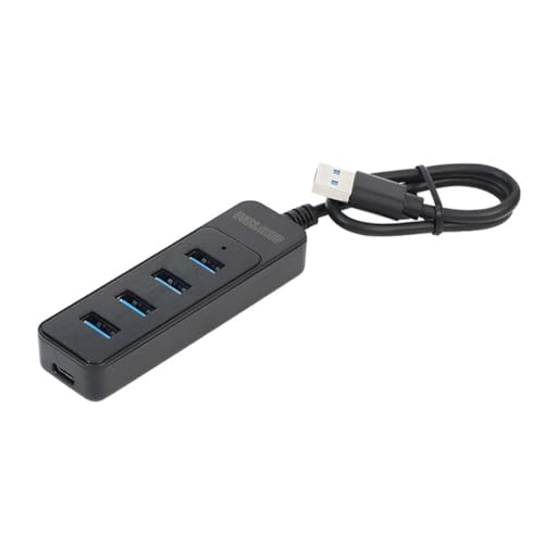 Bnnlqpsttg Concentrador USB 3.0 Alta Velocidad 4 Puertos, Adaptador Divisor USB de 30 Cm, Estación de acoplamiento de expansión para transferencia de datos, Soporte de múltiples dispositivos