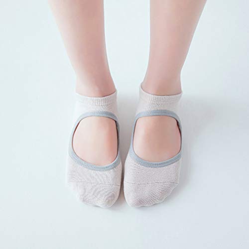 3 pares de meias de pilates para ioga, antiderrapantes, para balé, dança, esportes, massagem no torn
