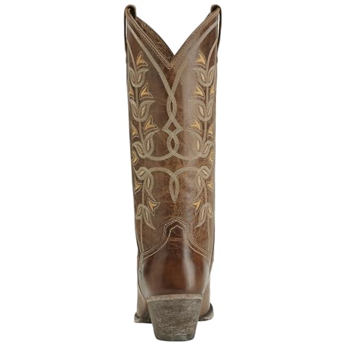Ariat Womens Desert Holly Embroidered Western Round Toe Casual Boots Mid Calf Mid Heel 2-3" - White3