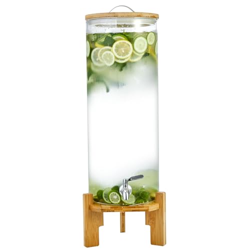 Beverage Dispenser 3.5 Gallon with Spigot Glass Water Dispenser f...