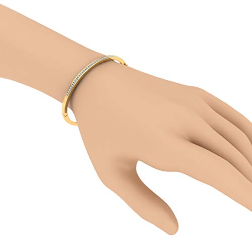 1/2 Carat Diamond Bangle Bracelet In 10K Yellow Gold (7 Inch) #TOP2