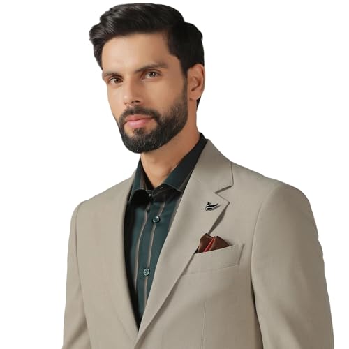Image of Blackberrys Men's Solid Slim Fit Formal Blazer