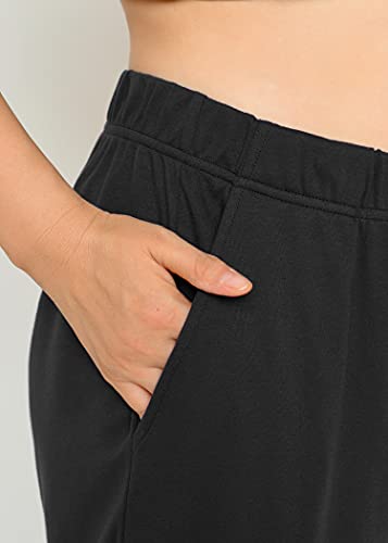 Weintee Women's Plus Size Knit Capri Pants with Pockets4