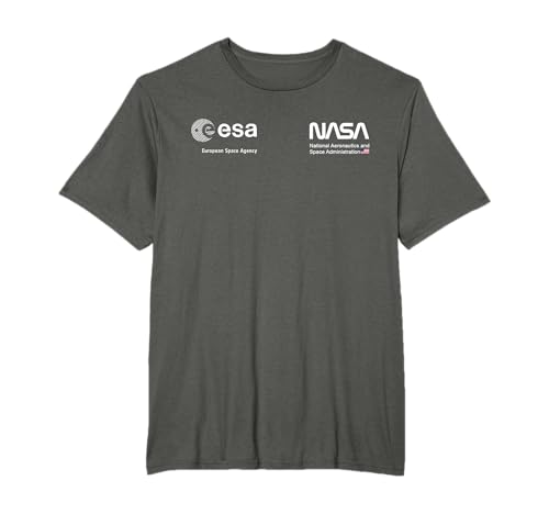 NASA Worm y ESA Logotipo famoso y clásico Camiseta