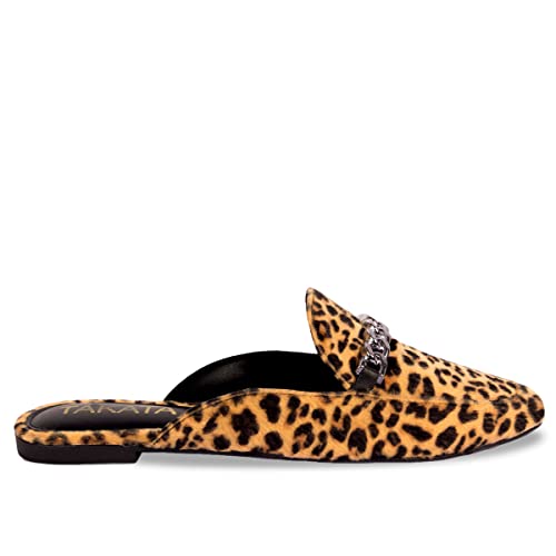 Mule Feminino Bico Quadrado Rasteira Com Corrente A4.06 C Cor:Laranja;Tamanho:35;Genero:Feminino