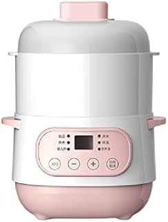 電気鍋 電気鍋 2人用 電気煮込み鍋 セラミックスープ鍋 家庭用焦げ付き防止ミルク鍋 自動予約防水煮込み鍋 健康のお粥電気煮込み鍋 電気なべ コンパクト なべ 一人暮らし 蒸し 料理 マルチ調理 寮・オフィス用 (ピンク+蒸し器付き)