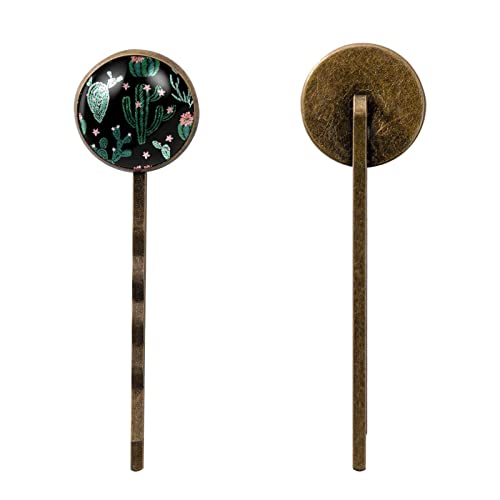Épingle à cheveux noire cactus pour invités de mariage et fêtes - 2