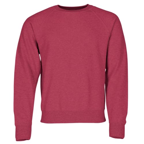 Fruit of the Loom Classic Raglan Sudaderas Sweat + bolsa de tela MyShirt gratis, color: rojo vintage jaspeado + bolsa de tela MyShirt gratuita, talla: XXL, Vintage Rojo Jaspeado, XXL