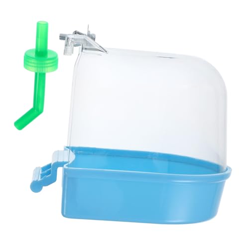 POPETPOP for Cage Durable Bird Basin Leakproof Parrot Bath Tub Accessory Fun Bird Bathing Box for Parakeets Cockatiels and Other Pet Birds