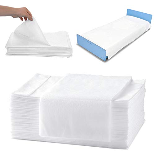 Disposable Bed Sheets Massage Table Sheets, 20 Pcs Waterproof Massage Sheets Cover Non-Woven Fabric for Spa, Beauty Salon, Hotels, 67 x 31