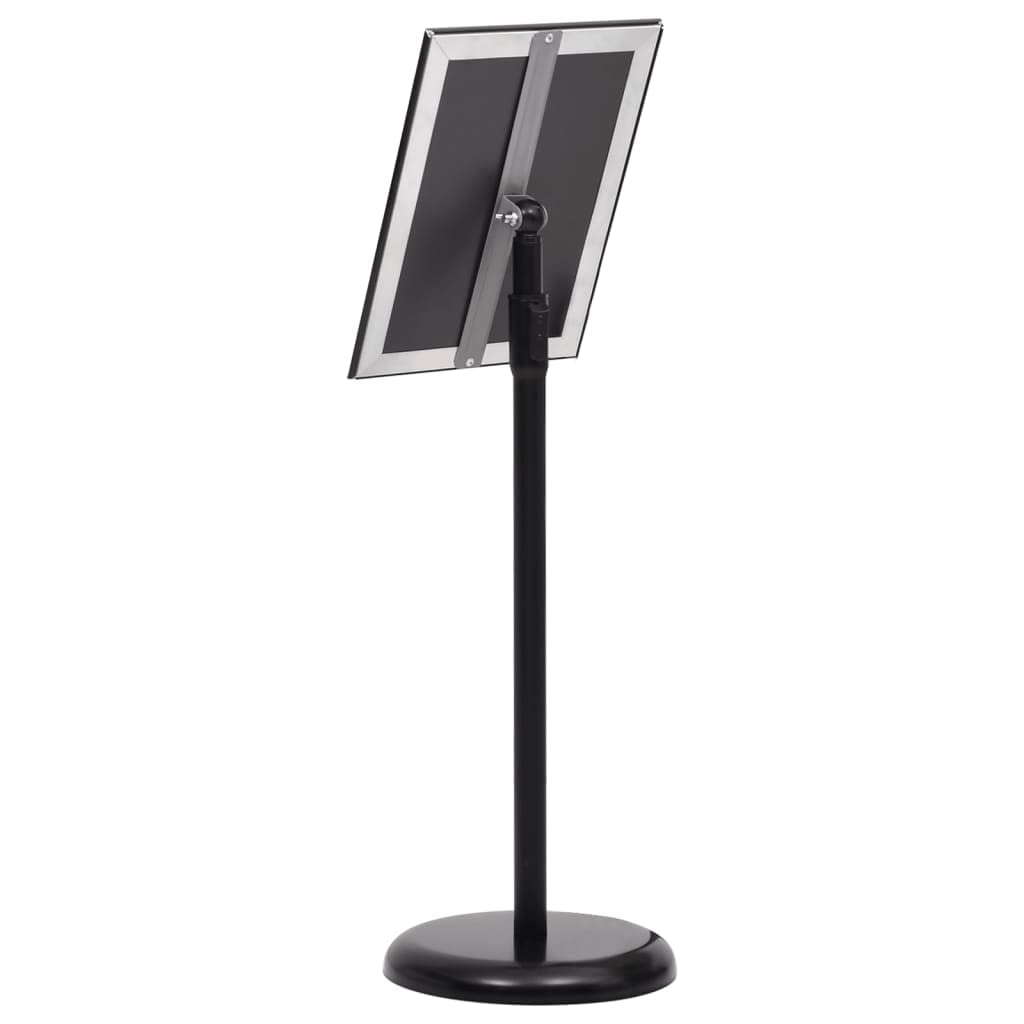 A4-Plakatständer Kundenstopper aus Aluminiumlegierung, Schwarz, verstellbarer Infoständer für 1 A4-Plakat mit PVC-Folie und Klicksystem, ideal für Werbeaktionen in Restaurants,