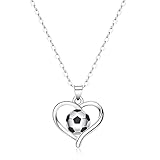 HANRESHE Silver Soccer Necklaces For Women Fashion Stainless Steel Soccer Gifts