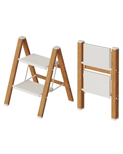 Mayi Plus 2-Step Aluminum Ladder,Lightweight Folding Step Stool with Extra-Wide