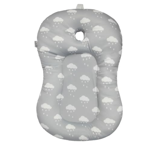 Image of KAKIBLIN Baby Bath Mat, Baby Bath Cushion Soft Anti-Slip Pad 0-6 Month Toddler Pillow (Cloud)