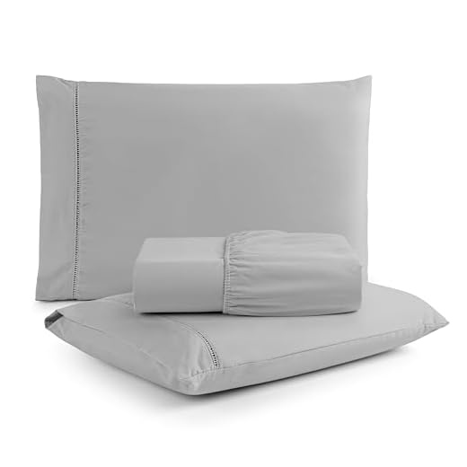 Jogo de Lençol Casal Padrão Percal Flex- 3 Peças - 200 Fios - com Ponto Palito - Super Macio - Resistente - (Casal, Cinza)