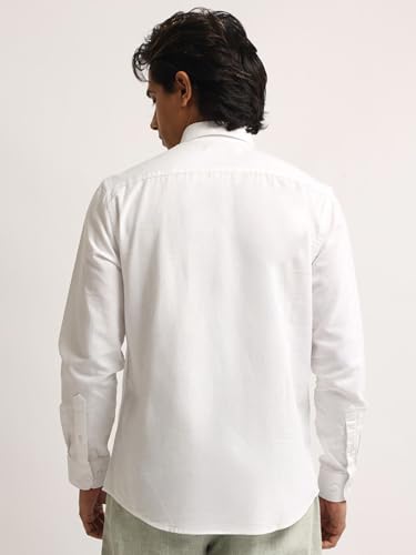 Image of MANIAC || Mens || Solid || Collared Neck || Full Sleeve || Oxford || Linen Blend Fabric || Shirt