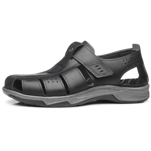 Sandália em Couro Masculina Pegada Confort Amortech - Preto Tamanho:40;Cor:Preto