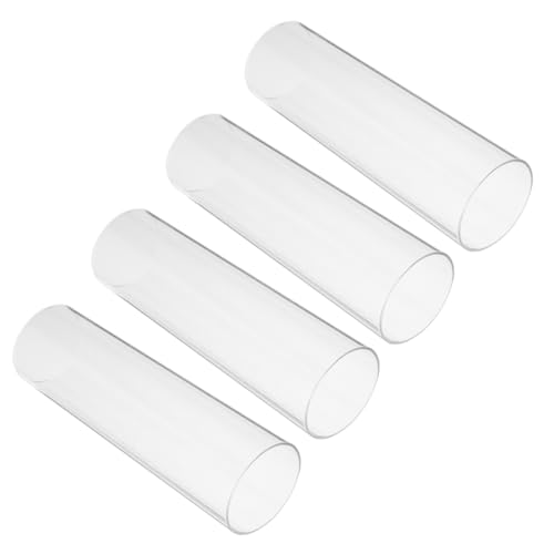 TOGEVAL 4piezas Cubierta para Tubo De Vela De Vidrio Transparente Diseño Cilíndrico Simple para Uso Familiar y Eventos Obsequios