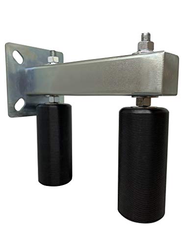 Adjustable Slide Gate Guide Rollers Upper Bolted Bracket Mount 6” Black Dual UHMW Hard Nylon Ball Bearing Guiders Heavy Duty Steel Assembly Anti Tipping for Sliding Rolling Gates – Eagle EG124