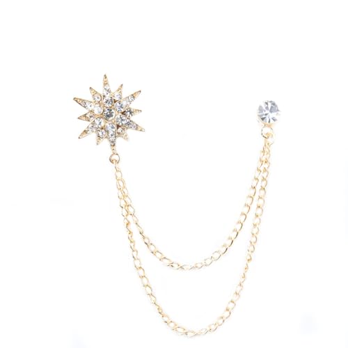 Image of women's chain brooch tassel chain rhinestone zircon brooch is suitable for women's metal chain clothing accessories, jewelry, gifts, and various holiday accessories
