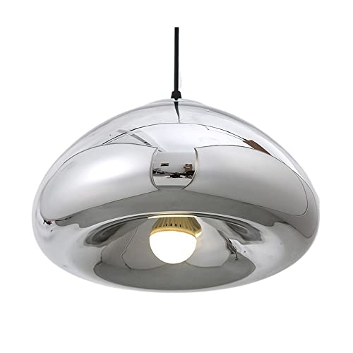 Lámpara colgante E27 de cristal vintage ajustable en color plata para isla de cocina 2