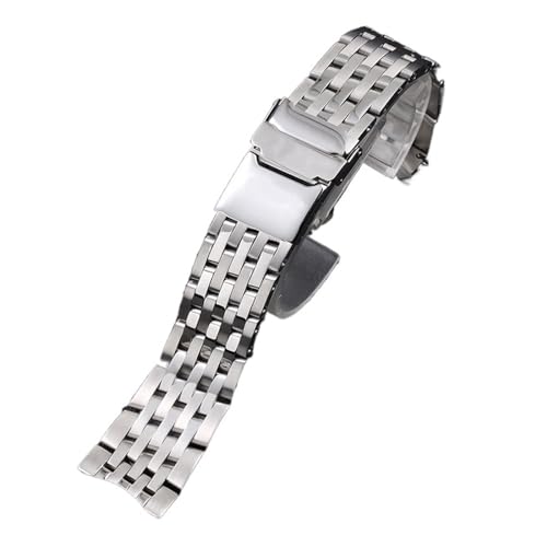 Bracelet montre argent 22mm 24mm acier inoxydable massif 316L compatible Breitling