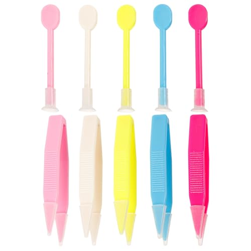 BELLIFFY 10 Unidades Pinzas y Removedor Lentes Portátil para Viaje Accesorio Pequeño Fácil de Llevar Herramientas para Insertar y Limpiar Lentes de Contacto Colores Surtidos