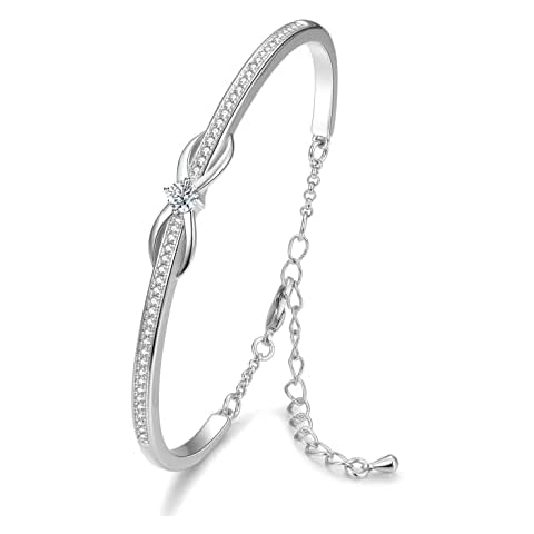 Praelinos Infinity Bracelet with Cubic Zirconia Cover
