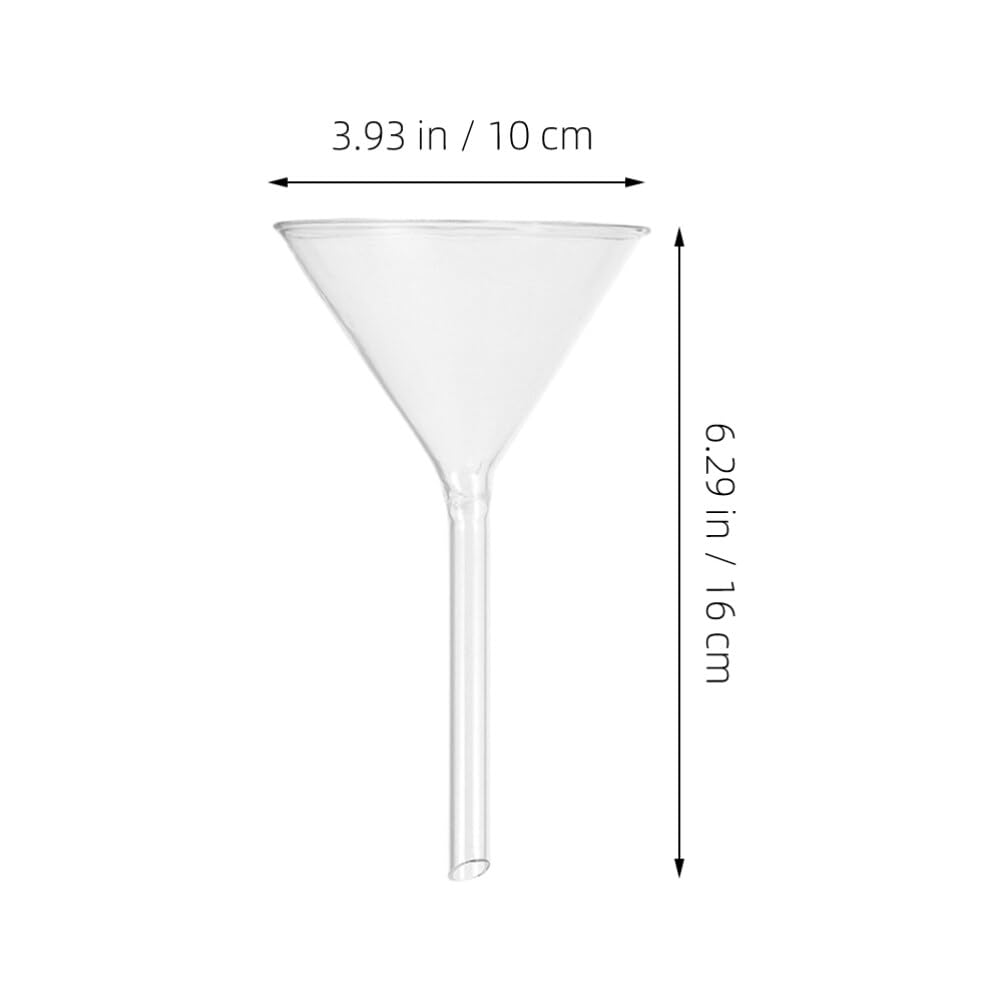 Glass Funnel Set for Lab: 3 Pack Heavy Wall Borosilicate Glass Funnels - Short Stem 100mm Length for Scientific Laboratory