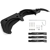 HECASA Black Plastic+Steel Mulching Kit 54-inch Deck Mulch Kit Grass Mulching Attachment