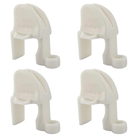 HYXITVCG Boat Fender Clips, Boat Bumper Clips, Pontoon Boat Square Rail Fender Cleats/Clips/Hangers/Adjuster for Pontoon Bumpers, Adjustable Pontoon Boat/Fender Bumper Clips for Docking, 4 Pack Cover