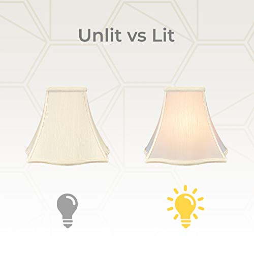 Image of Royal Designs Fancy Square Bell Lamp Shade - Beige - 7 x 16 x 12.75