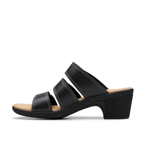 Clarks Clarks Women's Emily2 Adella Heeled Sandal, Black Leather, 8 M US