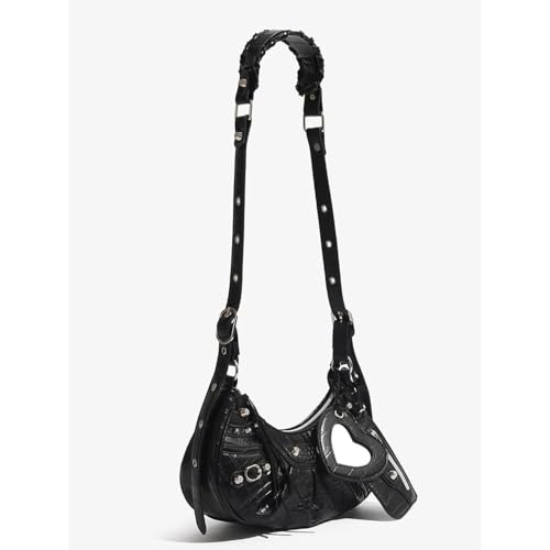 Women's Glossy Y2K Retro Hobo Bags Set PU Leather Underarm Purses Clutch Shoulder Handbags With Coin Wallets2