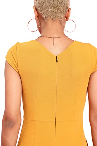 Image of Miss Chase Women's Mustard & Golden Embellished Regular Jumpsuit