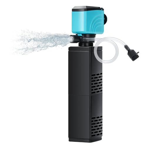 Image of DaToo Aquarium Filter 55-150 Gallon Fish Tank Filter 450GPH Powerful Pump For Aquariums Adjustable Air Flow Submersible Internal Aquarium Filters For Pond Wavemaker Air Supply Freshwater And Saltwater