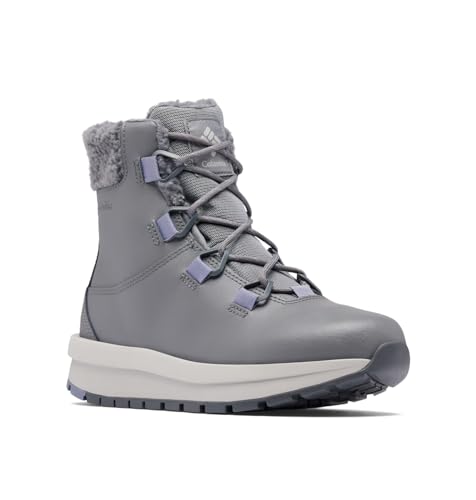 Columbia Womens Moritza Insulated Waterproof Snow Boot, Titanium Grey Steel/New Moon, 6