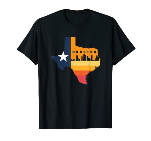 Houston City Texas Map Patriotic Texan T-Shirt