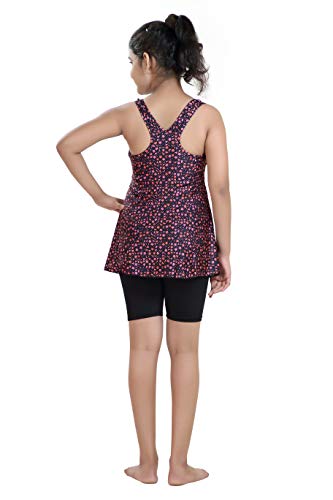 Image of ROVARS Racerback Swimdress with Boyleg Swimming Costume for Girls